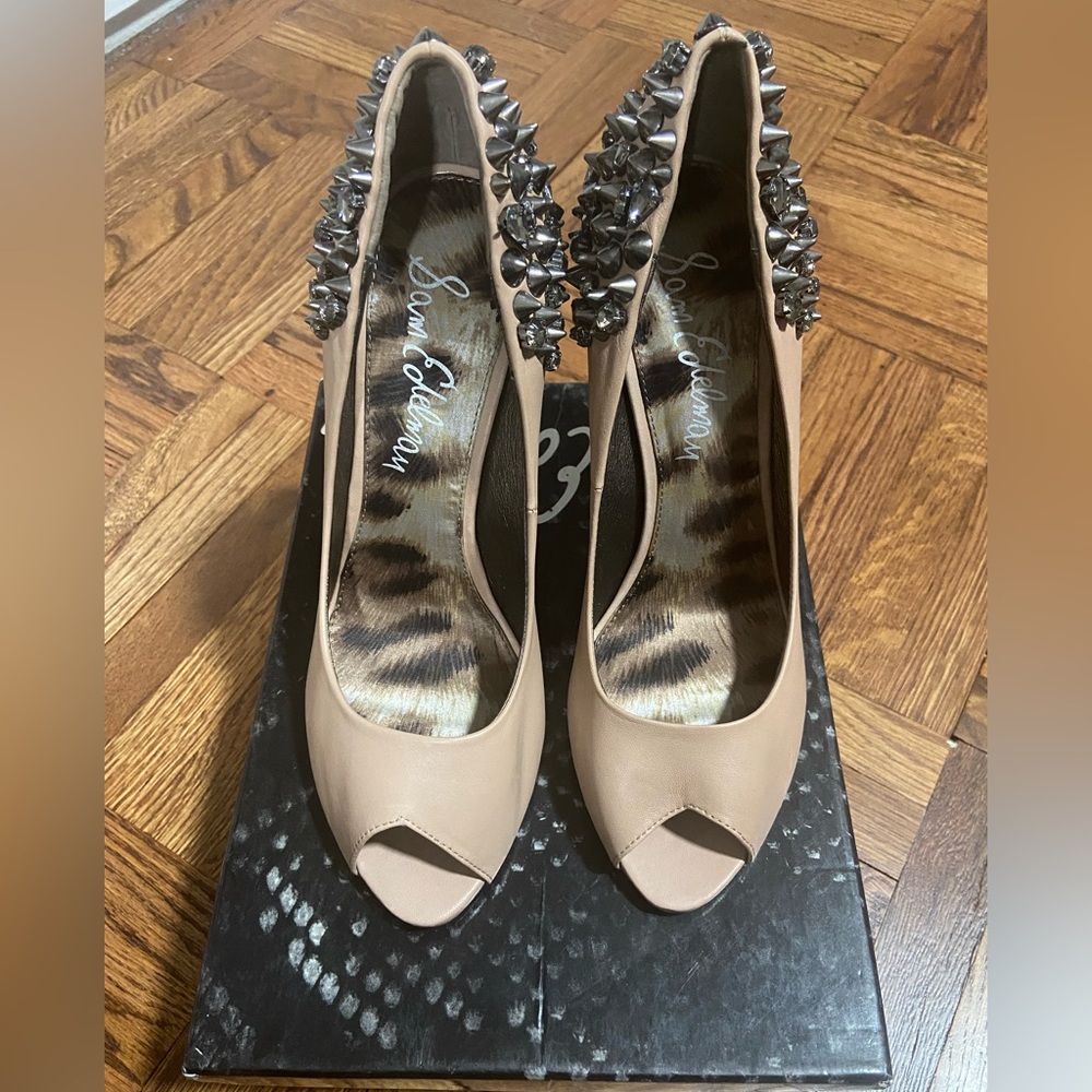 Sam Edelman Spiked Heel Peep-Toe Pumps